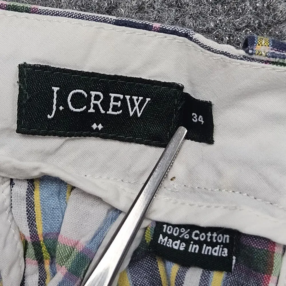 J Crew 34 Plaid Cotton‎ Shorts Multicolor Madras Preppy Summer Classic